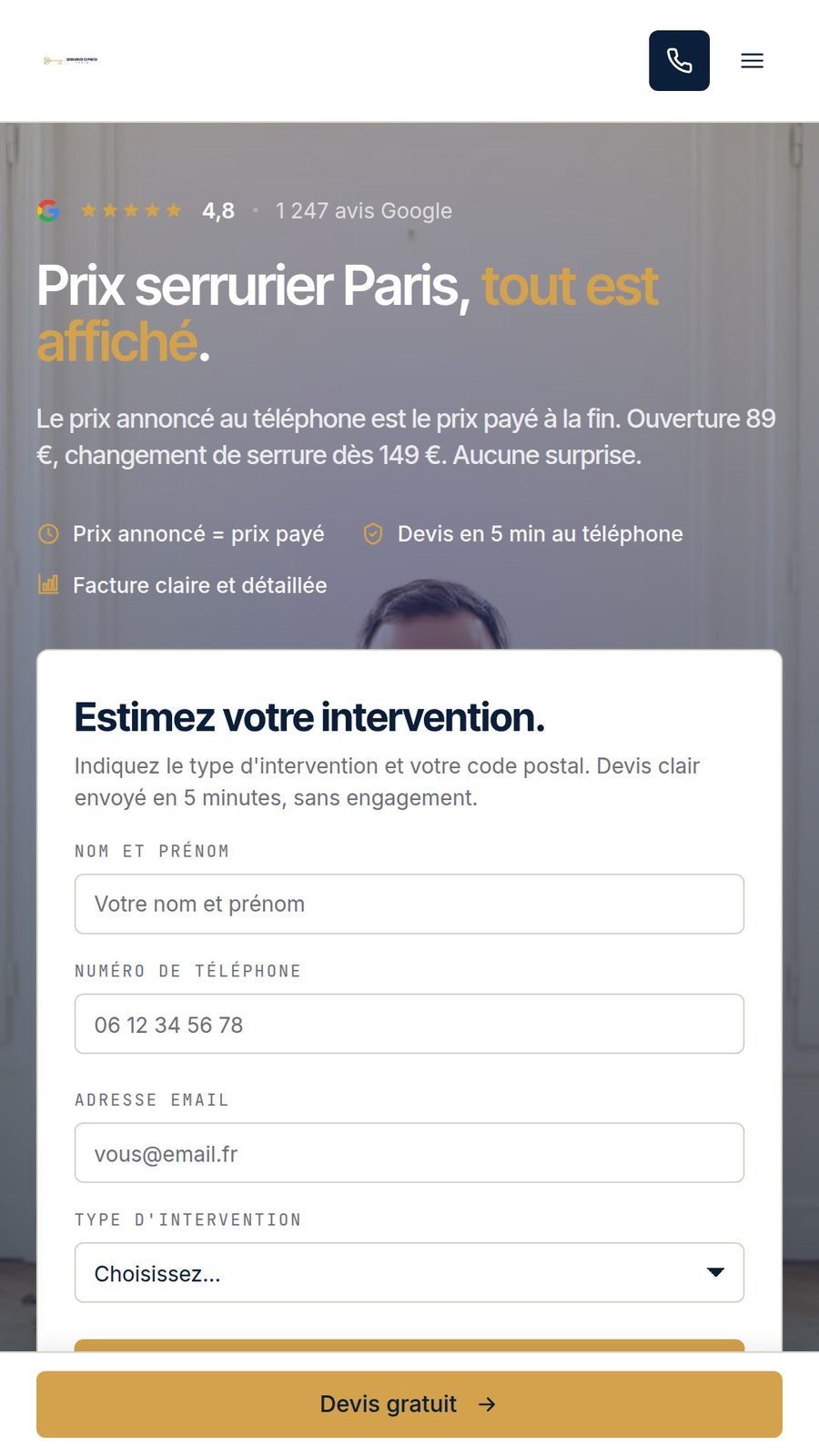 Landing page 1